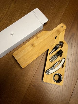 Set vino bambù e metallo