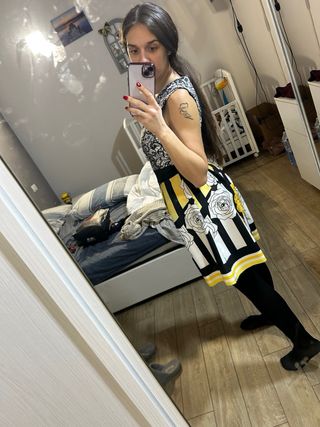 Vestito donna pizzo e rose