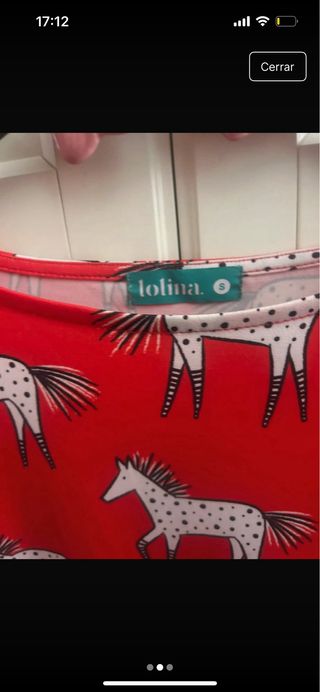 Vestido Lolina estampado caballos rojo S como M