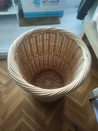 Cesto de mimbre crema natural 55x40