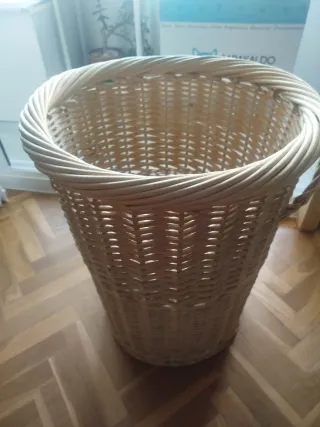 Cesto de mimbre crema natural 55x40