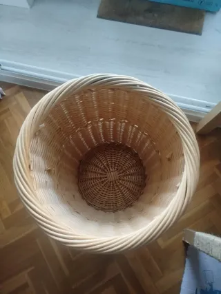 Cesto de mimbre crema natural 55x40