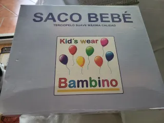 Saco Bebé Azul Terciopelo Suave Nuevo