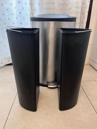 Cubo basura acero inox doble compartimento