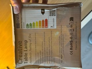 Lámpara de mesa cristal y madera