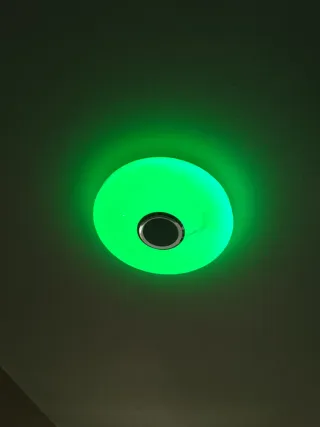 Lámpara Techo LED Bluetooth Plata y Blanca