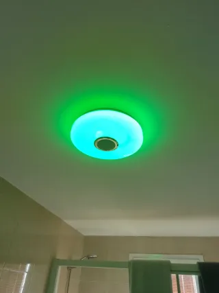 Lámpara Techo LED Bluetooth Plata y Blanca