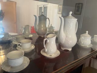 Juego de café antiguo blanco