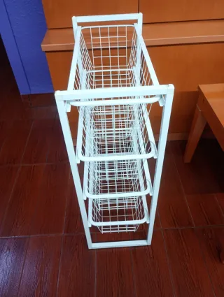 Cajonera metálica blanca 3 niveles