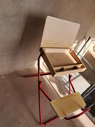 Pupitre infantil madera plegable con cajon