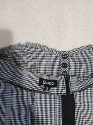 Blusa sin tirantes a cuadros