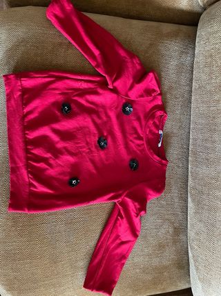 Sudadera Roja Mayoral Niña Flores Negras