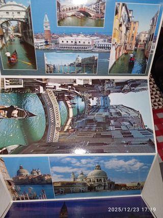 Pieghevole con 70 fotocartoline e guida di Venezia