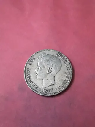 5 PESETAS PLATA 1897 ALFONSO XIII