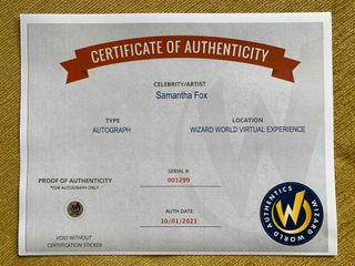 Foto firmada por Samantha Fox