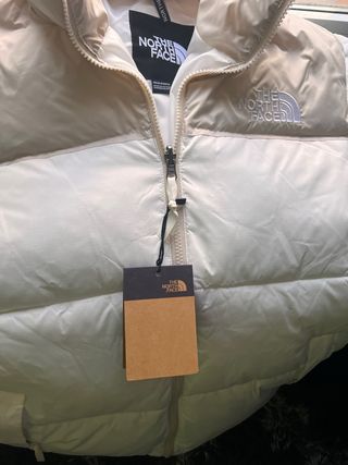 Abrigo The North Face Beige y Blanco