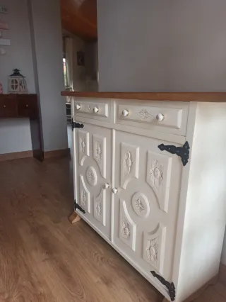 Mueble recibidor restaurado madera