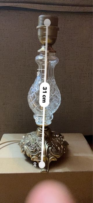 Lámpara de mesa cristal y metal