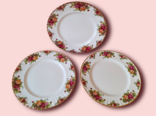 3 Platos Royal Albert Old Country Roses 26cm