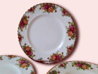 3 Platos Royal Albert Old Country Roses 26cm