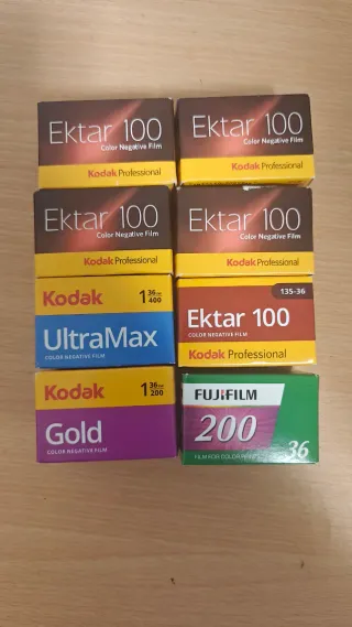 Lote 8 carretes Kodak Ektar 100, Gold, Ultramax