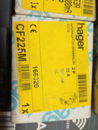 Interruptor Diferencial Hager CD425M 4P 25A 30mA