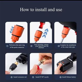 Pistola Idropulitrice a Batteria Ricaricabile Set