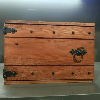 Caja botellero de madera rústica