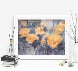 Acuarela Flores Amarillas Papel