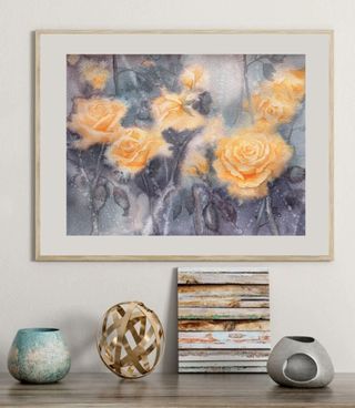 Acuarela Flores Amarillas Papel