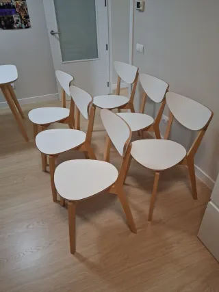 6 Sillas de Madera Ikea Blancas