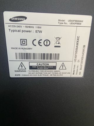 Televisor Samsung 43 Negro