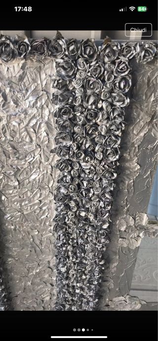 Specchio decorato a mano grigio