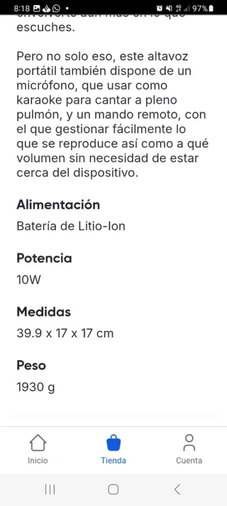 Altavoz Karaoke Negro con Micrófono