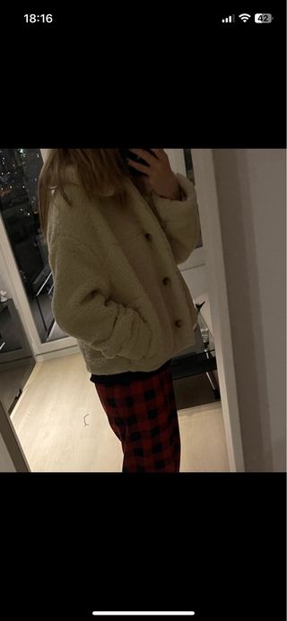 Abrigo borreguito Zara blanco