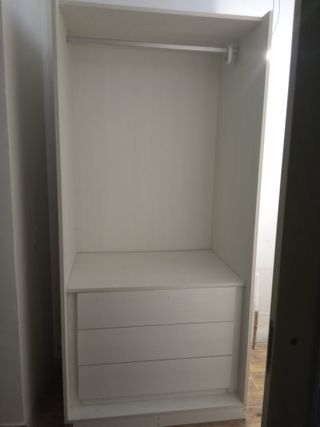 Armario empotrado de melamina blanco