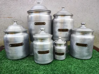Conjunto Latas Cozinha Antigas Alumínio