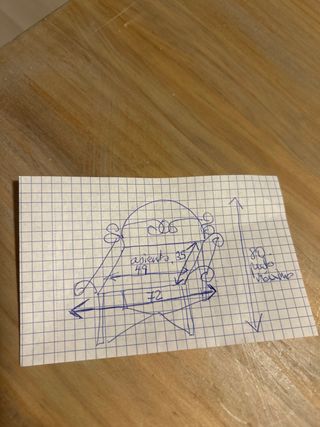 Banquito de forja con cojín estampado