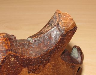 Antigua talla madera friso diablo león demonio