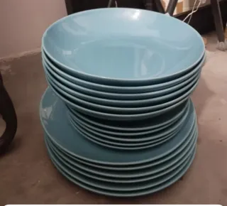 Vajilla Ikea Azul Cerámica