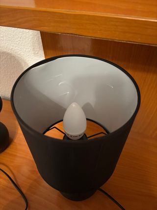 Juego 2 Lámparas Mesa Negras