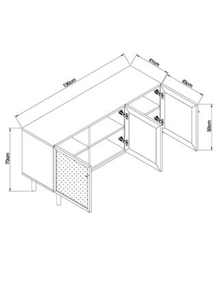 Aparador Roble y Ratán Natural