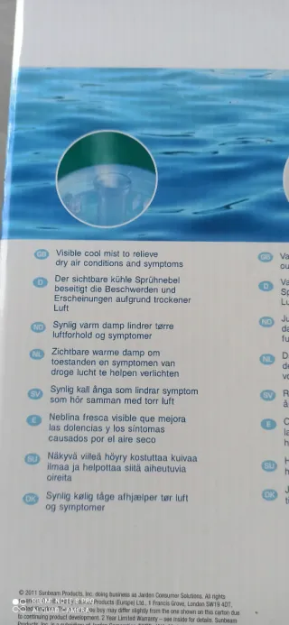 Humidificador Bionaire Ultrasonido