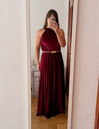 Vestido fiesta terciopelo rojo
