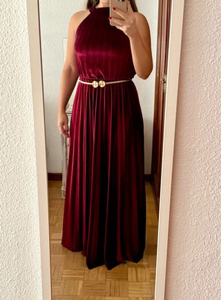 Vestido fiesta terciopelo rojo