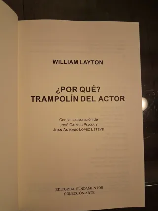 ¿Por qué? Trampolín del actor (edición revisada)