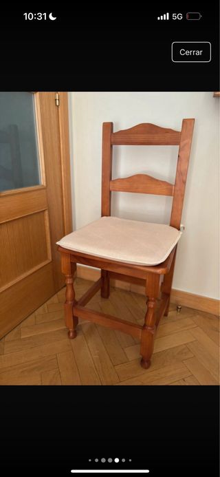 Mesa comedor cristal y 4 sillas madera