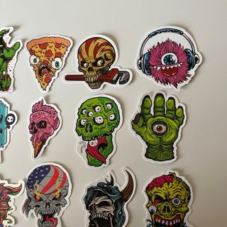 Stickers Autocolantes Terror Caveiras Zombies