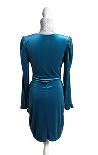 Vestido de fiesta azul verdoso