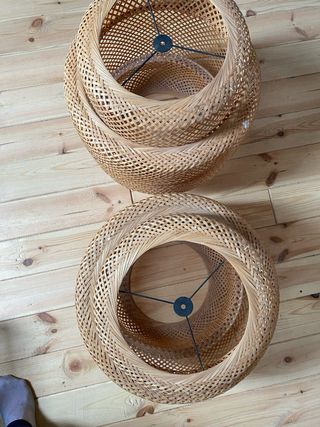 Pack 2 Lámparas IKEA de Fibra Natural Vintage